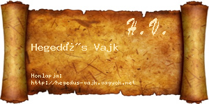 Hegedűs Vajk névjegykártya